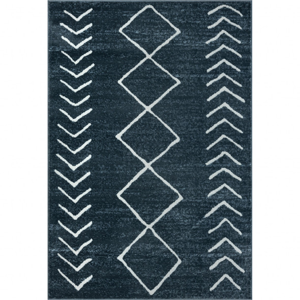 5' X 7' Blue Diamond Area Rug