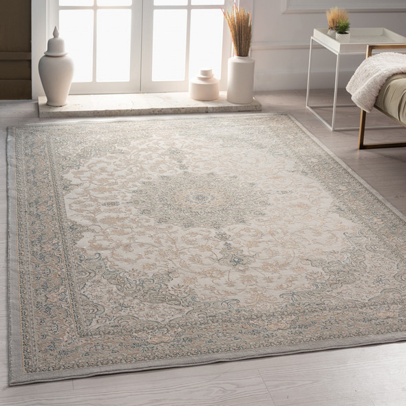 10' X 14' Gray Medallion Area Rug