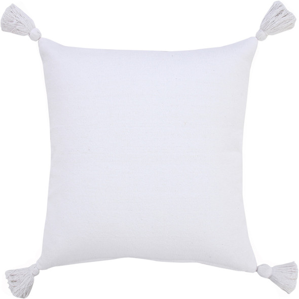 Set Of Two 20" X 20" White Solid Color Zippered 100% Cotton Throw Pillow