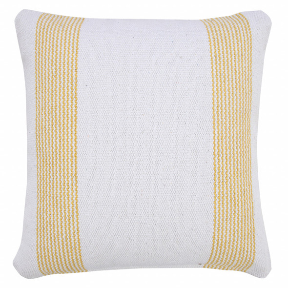 Set Of Two 20" X 20" Yellow Geometric Zippered 100% Cotton Throw Pillow