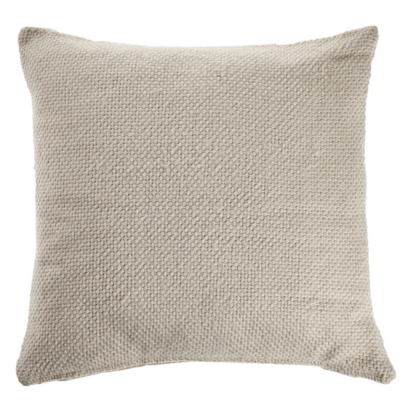 Set Of Two 18" X 18" Cream Solid Color Zippered 100% Cotton Throw Pillow