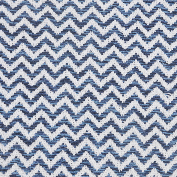 Set Of Two 22" X 22" Blue Chevron Zippered 100% Cotton Throw Pillow