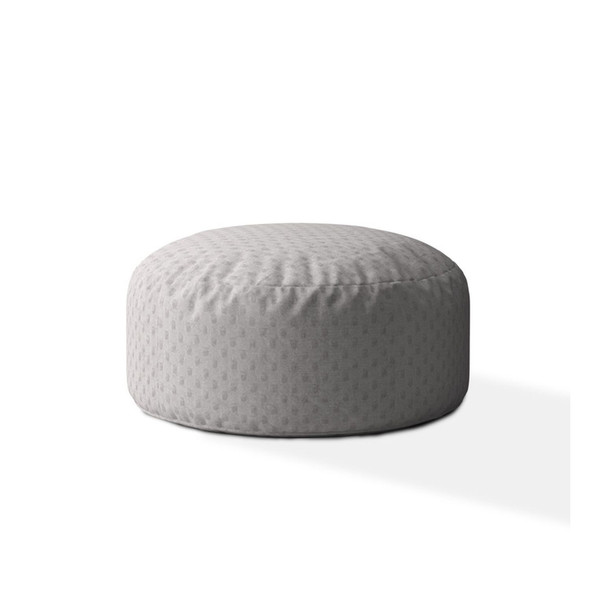 24" Gray Polyester Round Pouf Cover