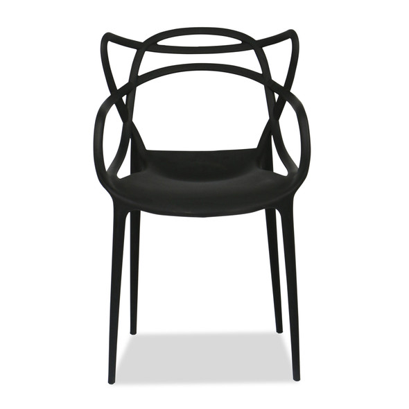Black Polypropylene Cross Back Dining Chair
