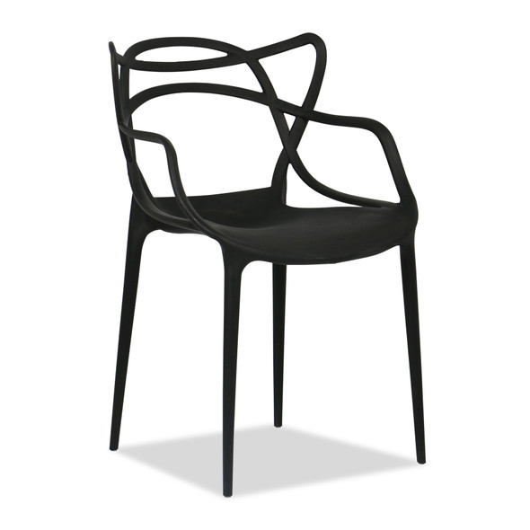 Black Polypropylene Cross Back Dining Chair