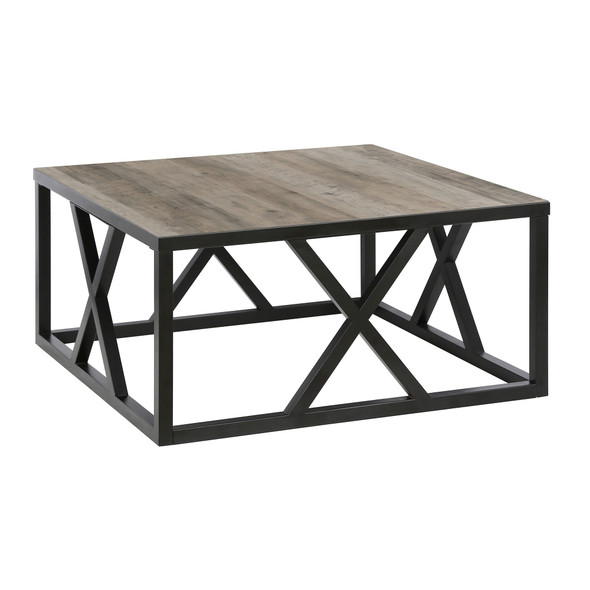 35" Black Manufactured Wood Square Coffee Table