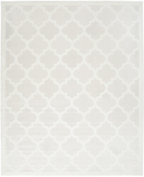 8' X 10' Cream Geometric Flatweave Area Rug