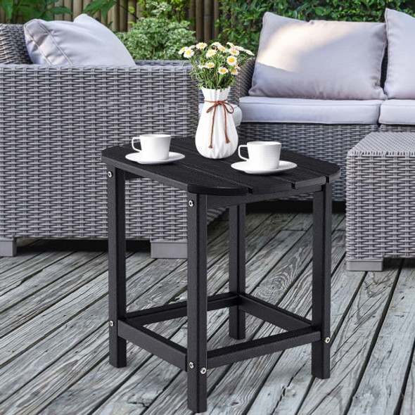 18 Inch Weather Resistant Side Table for Garden Yard Patio-Black