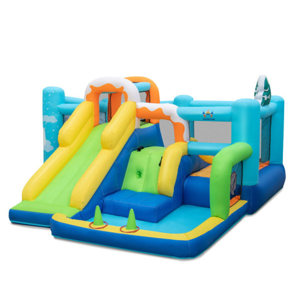 7-in-1 Kids Inflatable Bounce House with Jumping Area without Blower