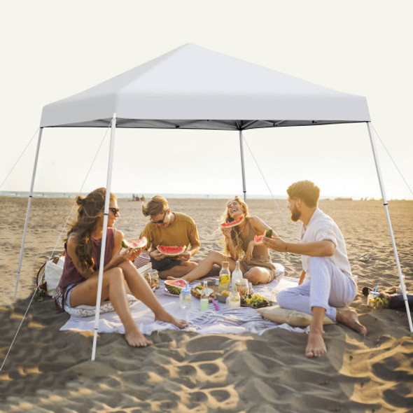 10 x 10 Feet Outdoor Instant Pop-up Canopy with Carrying Bag-White