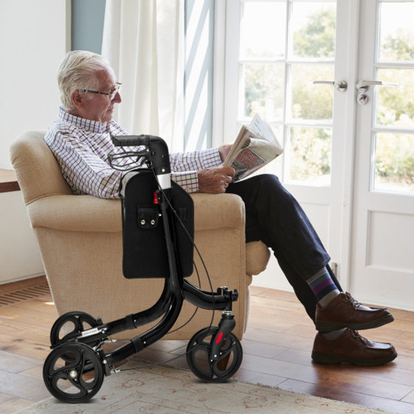 3-Wheel Rolling Walker with Adjustable Handle-Black