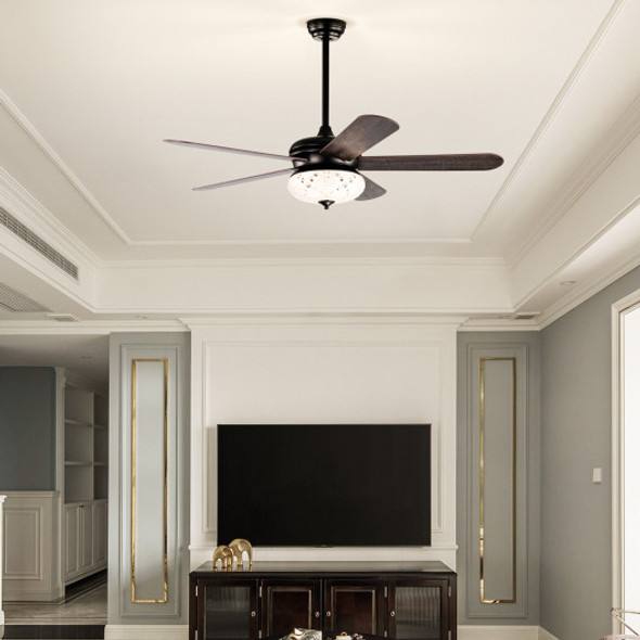 52 Inches Ceiling Fan with Remote Control-Walnut