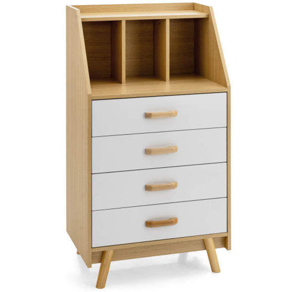 4-Drawer Dresser with 2 Anti-Tipping Kits for Bedroom-Natural