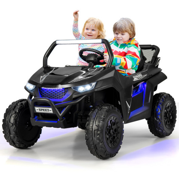 12V 2-Seater Kids Ride on UTV with Slow Start Function Music-Black