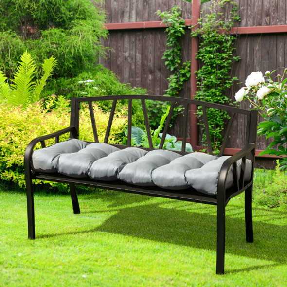 Indoor Outdoor Tufted Bench Cushion with Soft PP Cotton-Gray