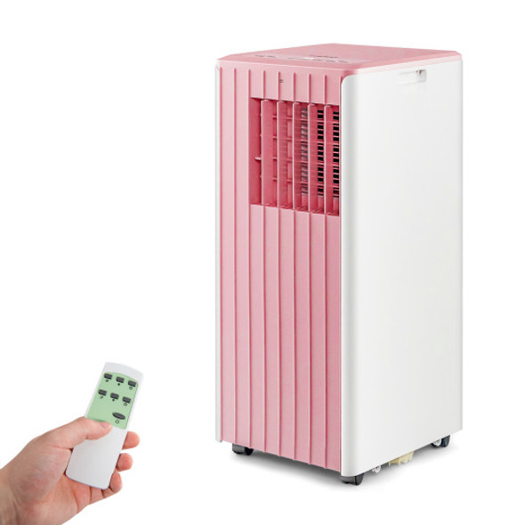3-in-1 10000 BTU Air Conditioner with Humidifier and Smart Sleep Mode-Pink