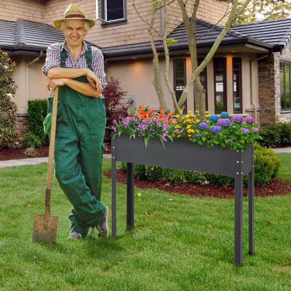 Metal Raised Garden Bed with Legs and Drainage Hole for Vegetable Flower-40 x 11 x 31.5 inches