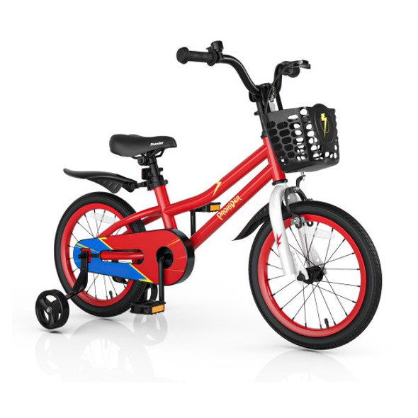 16 Inch Kid's Bike with Removable Training Wheels-Red