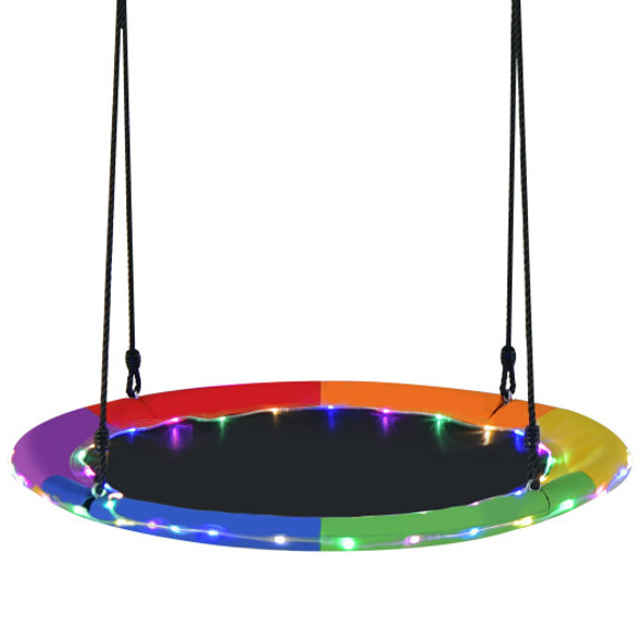 40 Inches Saucer Tree Swing for Kids and Adults-Multicolor