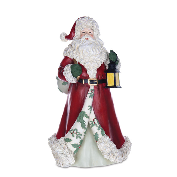 Santa Figurine with Lantern and Pine Tree (Set of 2) - 86033