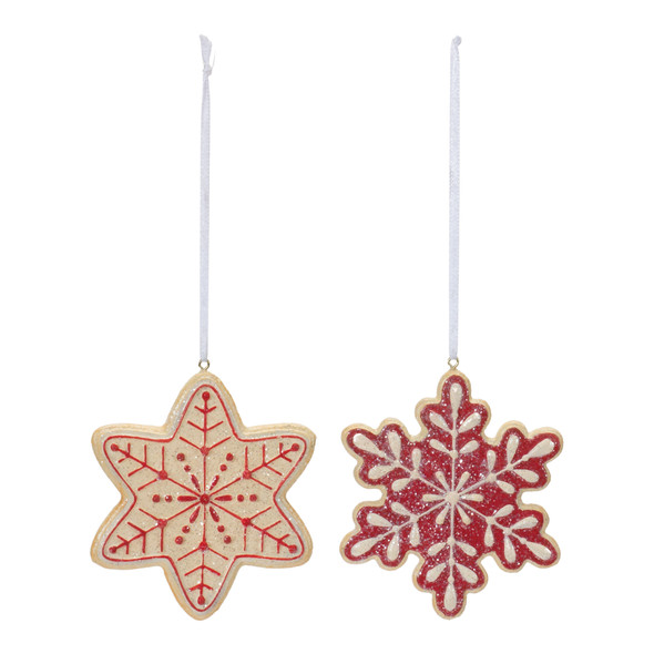 Gingerbread Snowflake Cookie Ornament (Set of 12) - 86157