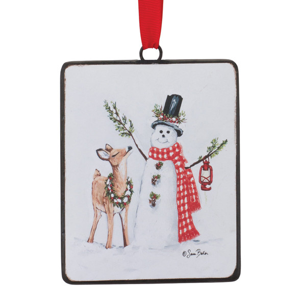 Snowman and Deer Ornament (Set of 12) - 86318