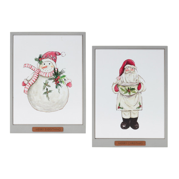 Framed Santa and Snowman Wall Art (Set of 2) - 86321