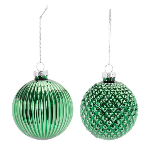 Textured Glass Ball Ornament (Set of 12) - 86438