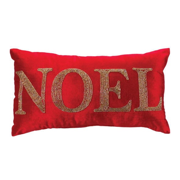 Beaded Joy and Noel Holiday Pillow (Set of 2) - 86635