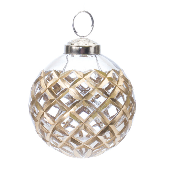 Harlequin Etched Glass Ball Ornament (Set of 6) - 86747