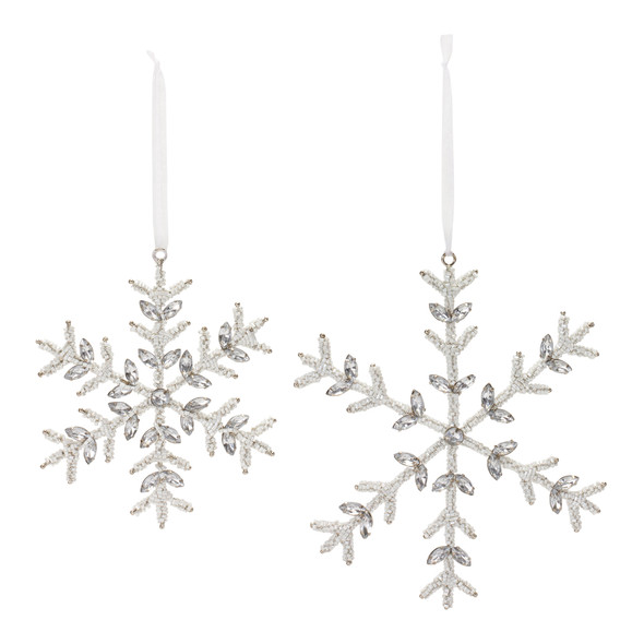 Jeweled Metal Snowflake Ornament (Set of 12) - 86753