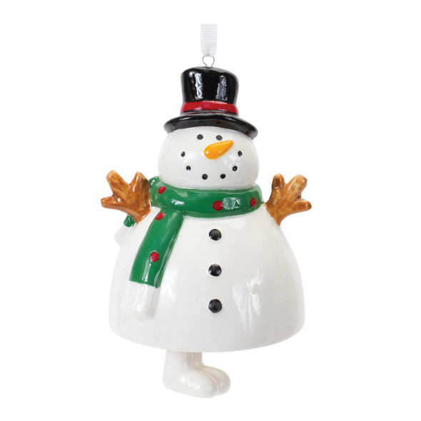 Ceramic Snowman Bell Ornament (Set of 12) - 86787