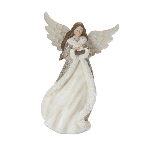 Winter Angel Figurine with Bird Accent (Set of 2) - 86828