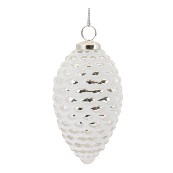 Frosted Glass Pinecone Ornament (Set of 4) - 86871