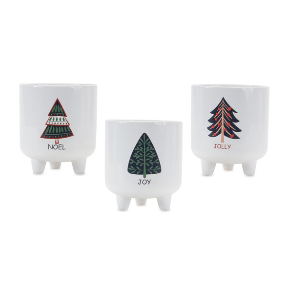 Footed Pine Tree Planter (Set of 3) - 86896