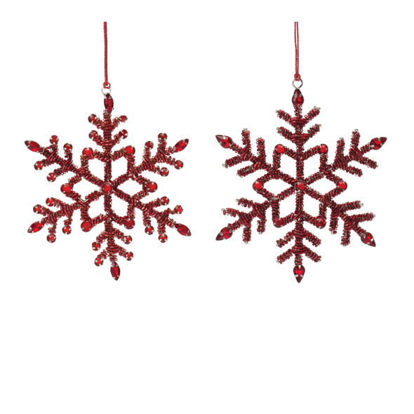 Jeweled Metal Snowflake Ornament (Set of 12) - 86917