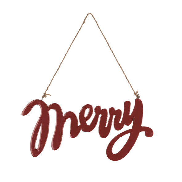 Wood Hanging Merry Sign (Set of 6) - 86922