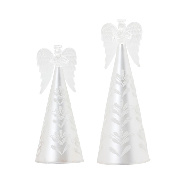 Frosted Glass Angel Ornament (Set of 2) - 87306