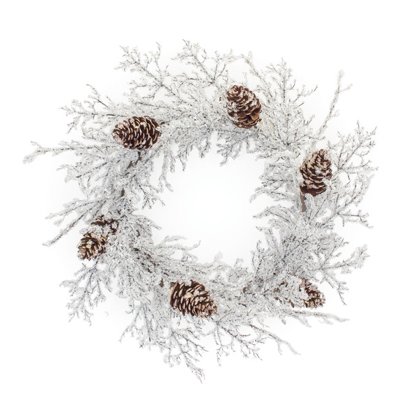 Iced Twig Pinecone Wreath 24"D - 87429