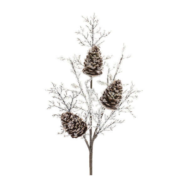 Iced Pinecone Twig Branch (Set of 2) - 87430