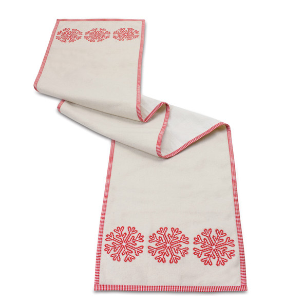 Embroidered Snowflake Table Runner 72"L - 87478