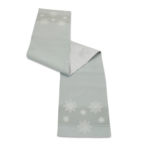 Embroidered Snowflake Table Runner 72"L - 87593