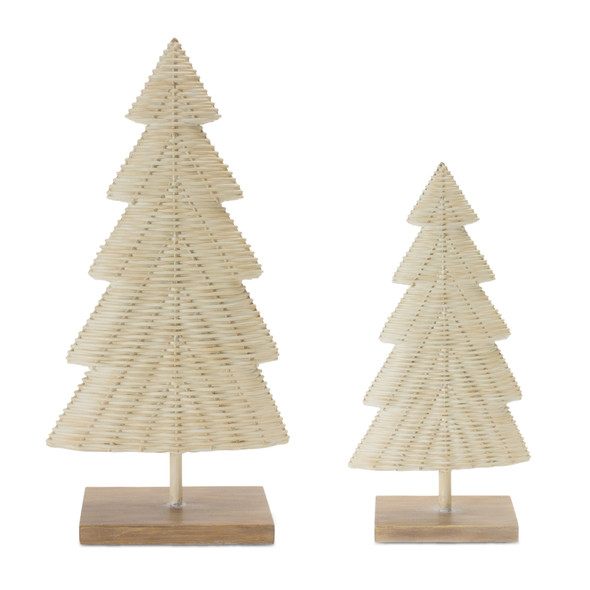 Woven Wicker Design Pine Tree (Set of 2) - 87635