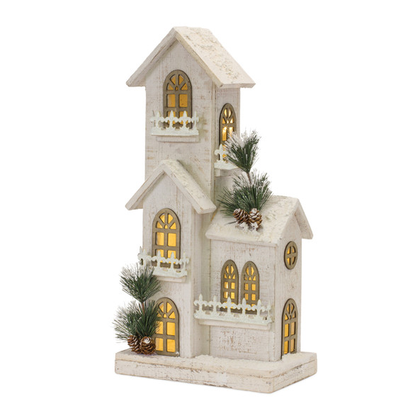 LED Lighted Winter House Display 21"H - 87666