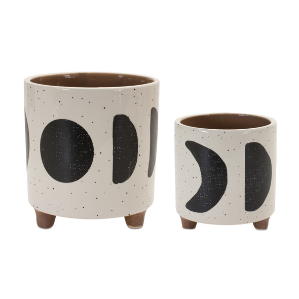 Footed Moon Phase Planter (Set of 2) - 88153