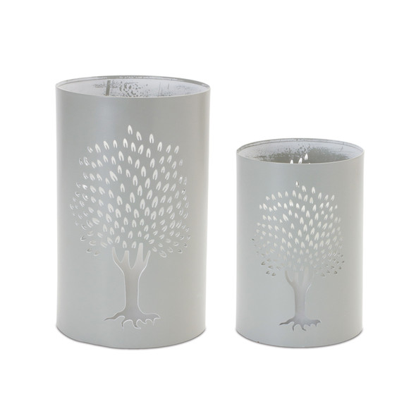 Punched Metal Tree Candle Holder (Set of 2) - 88600