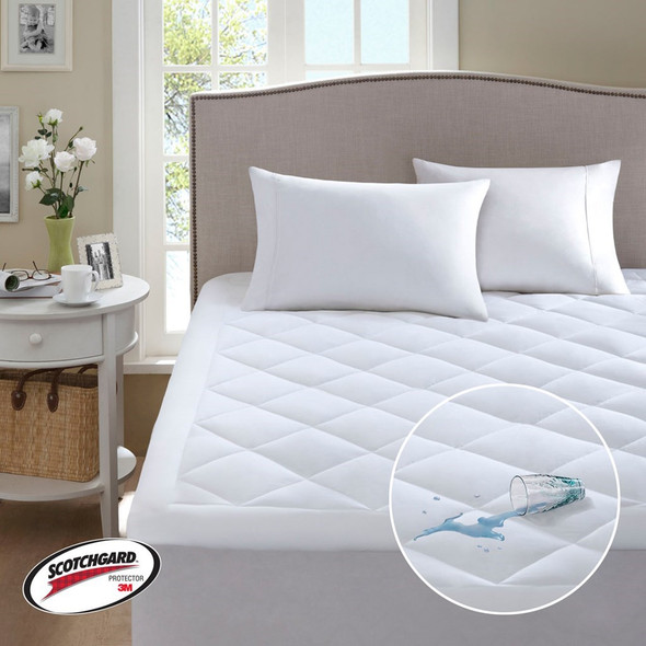 White Hypoallergenic WATERPROOF Mattress Pad (Serenity-White)