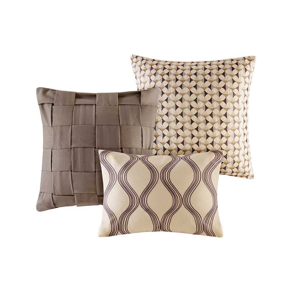 Shades of Grey Woven Textured Comforter Set AND Decorative Pillows (Shades of Grey)