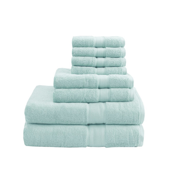 8pc Seafoam 800GSM Long Staple Cotton Bath Towel Set (800GSM-Seafoam)