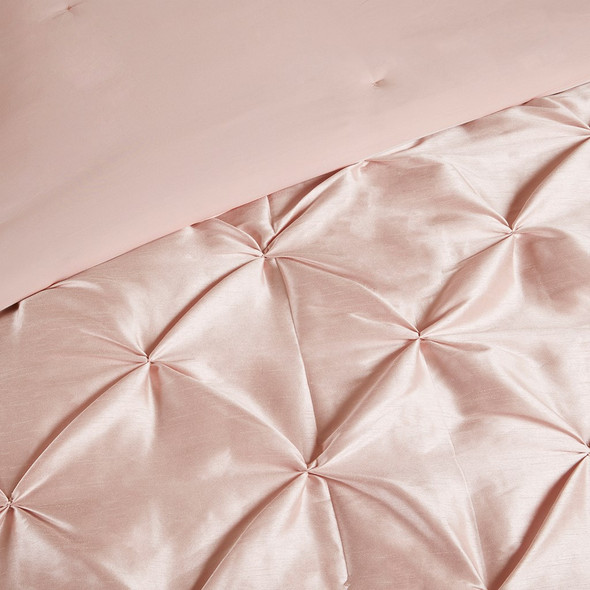 7pc Blush Pink Pleated Comforter Set AND Decorative Pillows (Laurel-Blush) 7pc Blush Pink Pleated Comforter Set AND Decorative Pillows (Laurel-Blush)